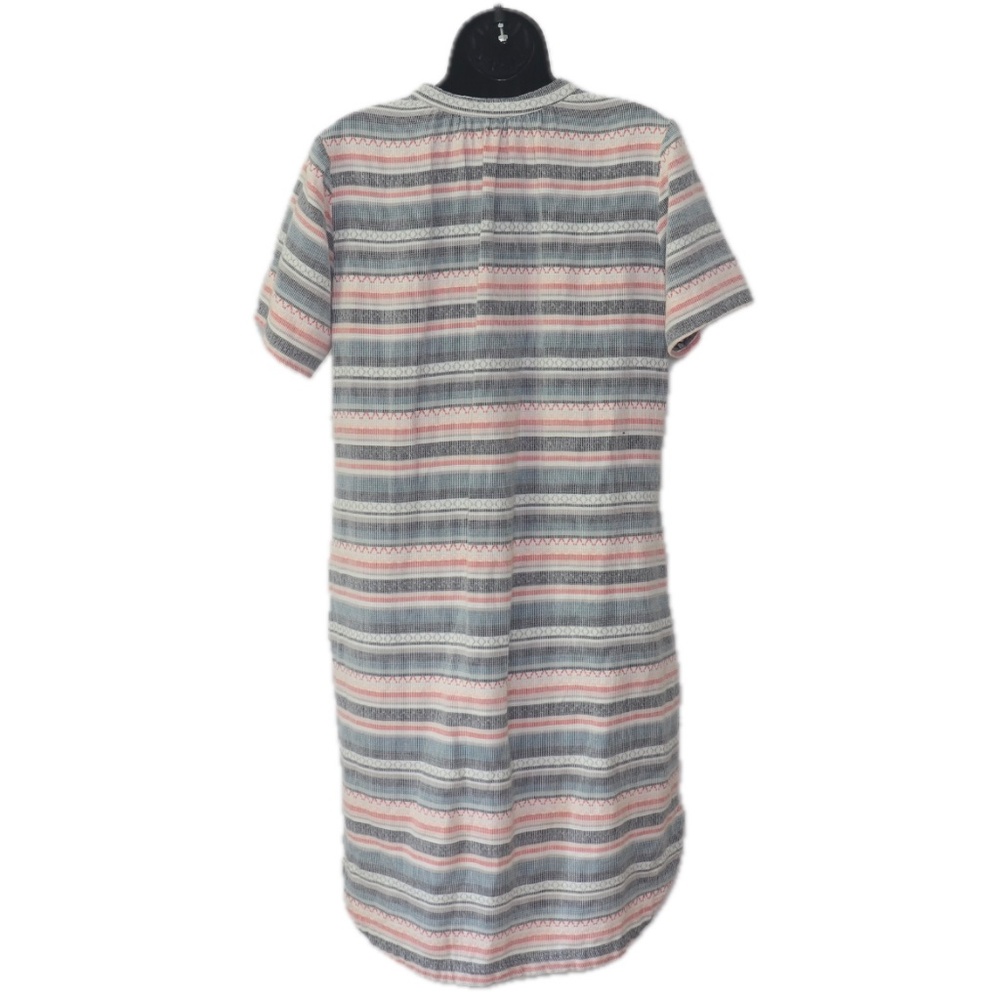 Odells Hard to Find V-neck Collared Woven Geometric Pattern Dress - Picture 2 of 4